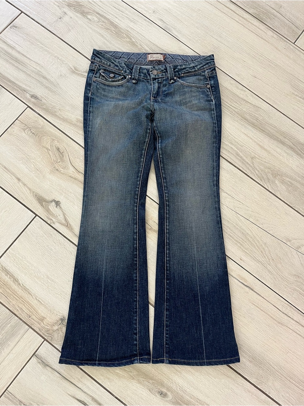 Paige Petite Premium Denim Low rise Boot Cut Jeans Size 28